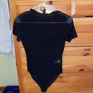 Black mesh body suit
